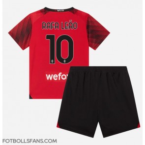 AC Milan Rafael Leao #10 Replika Hemmatröja Barn 2023-24 Kortärmad (+ Korta byxor)
